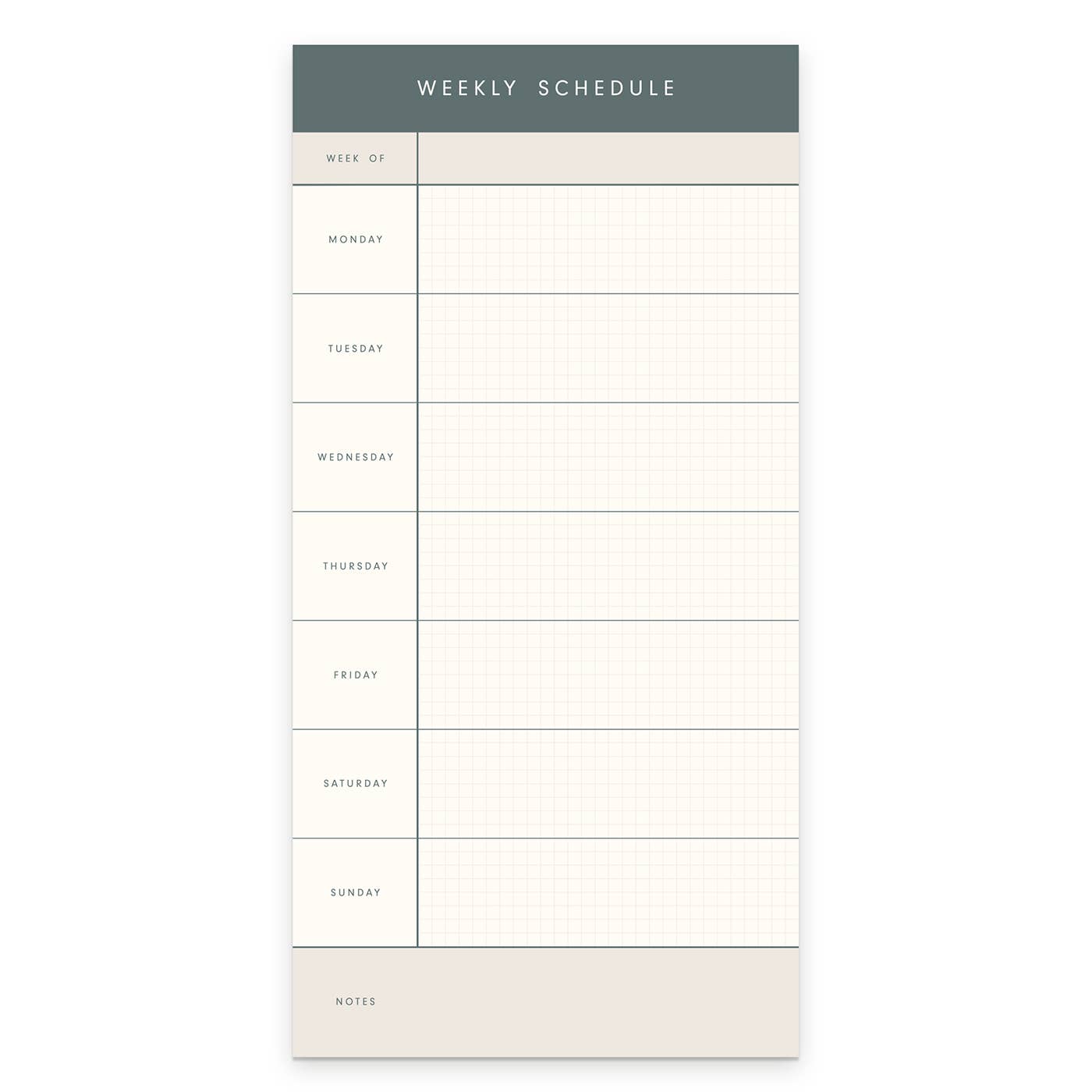 Weekly Schedule Notepad