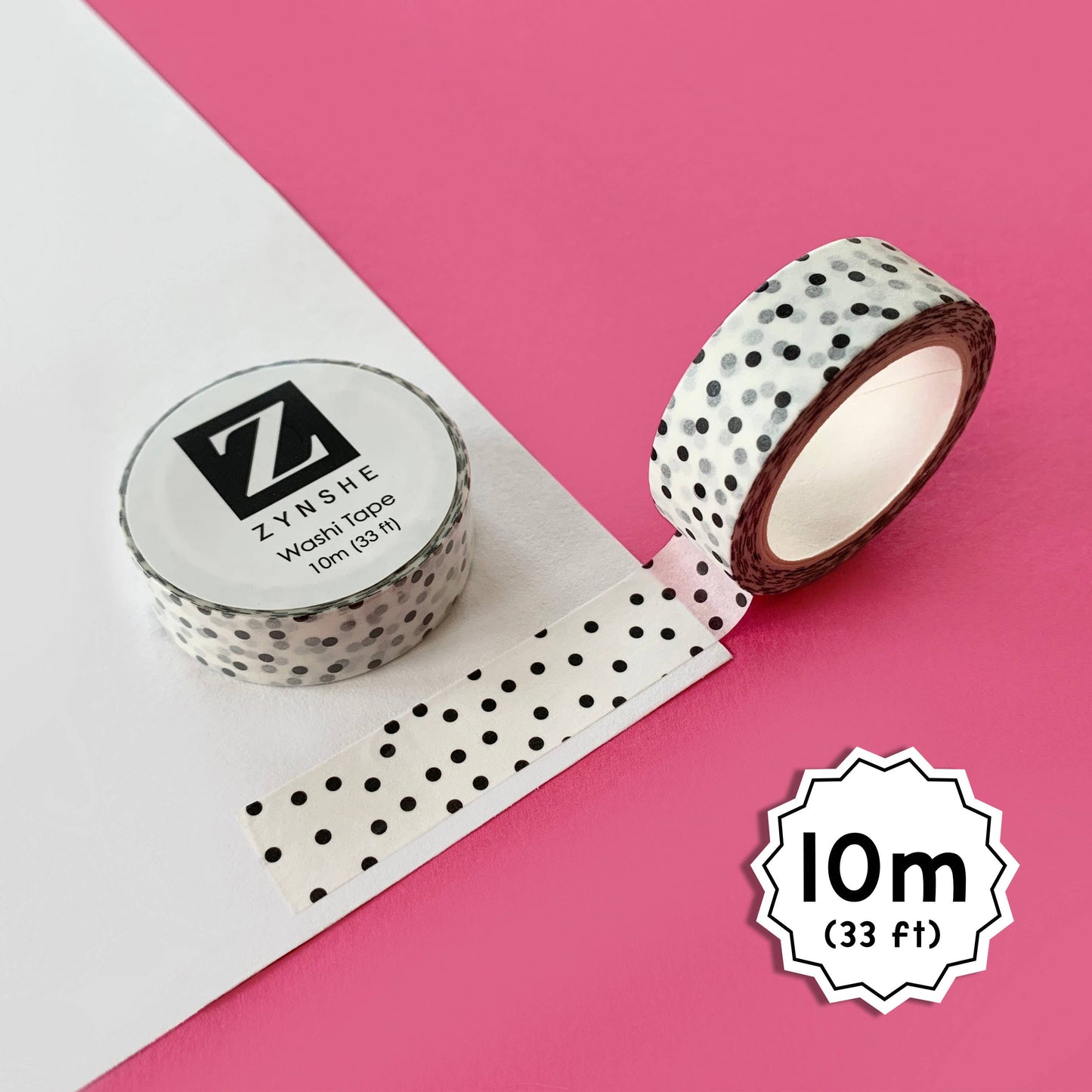 Washi Tape - Black Polka Dot