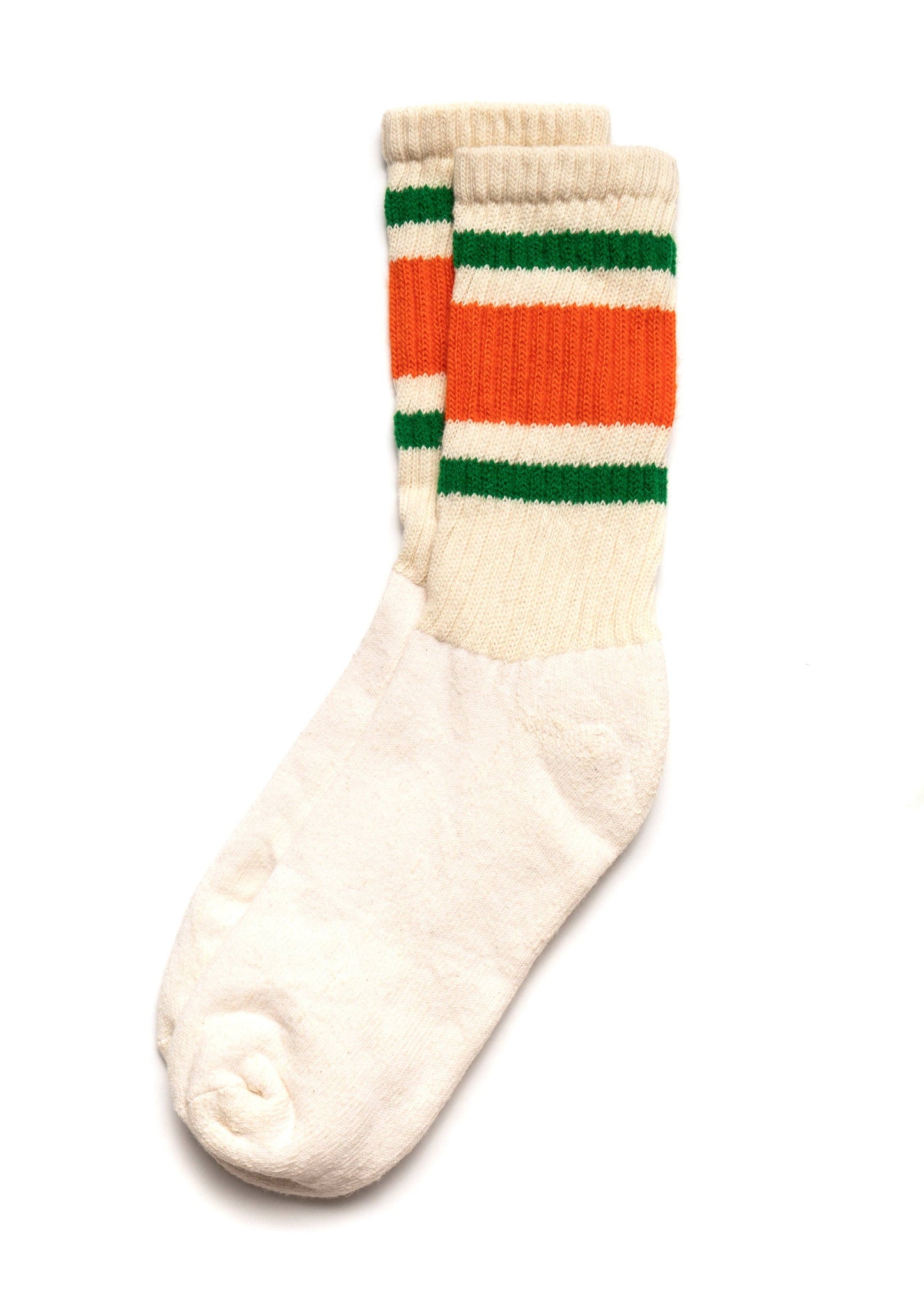 The Retro Stripe Sock - Orange & Green